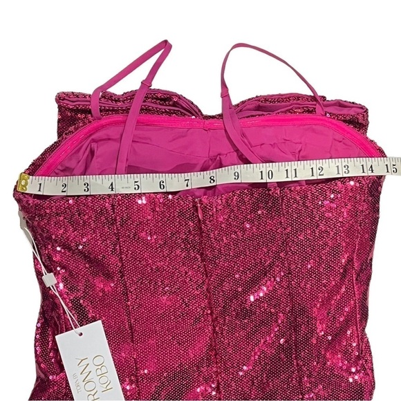 NWT Ronny Kobo Sequin Bow Embellished Lindsay Dress in Tulip sz S - Picture 8 of 13